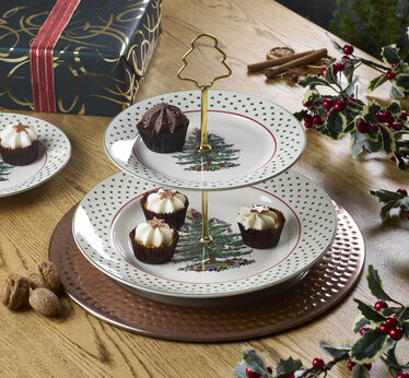 Christmas Tree Polka Dot 2 Tiered Server